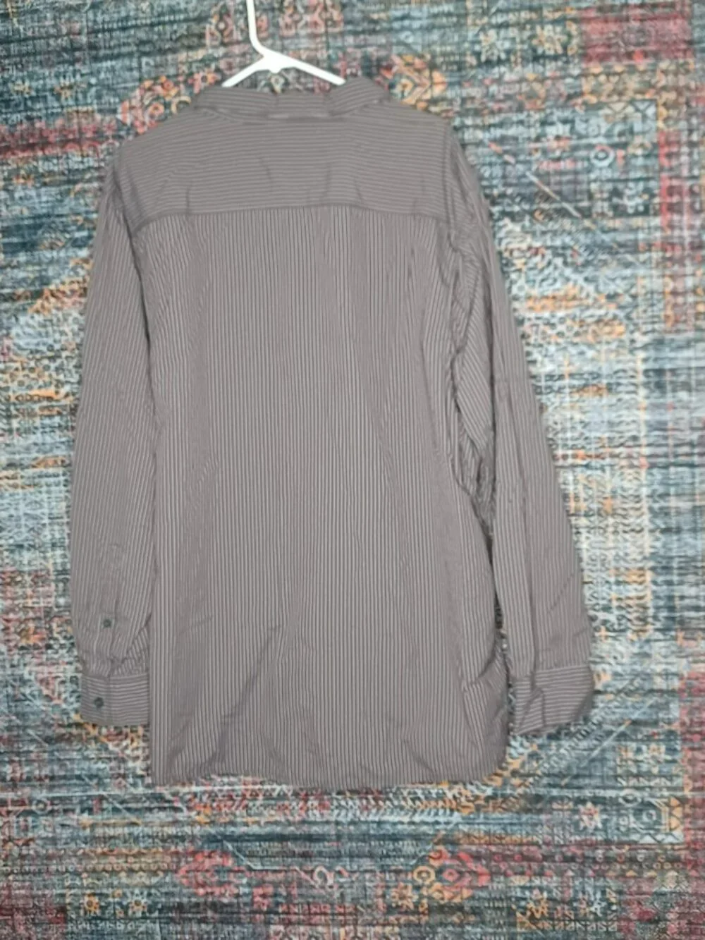 The North Face mens brown red gray nylon rollup vented hiking shirt XXL EUC